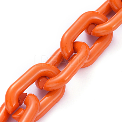 Handmade Opaque Acrylic Cable Chain AJEW-JB00574-08-1
