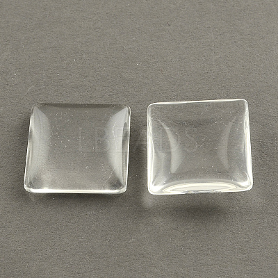 Transparent Glass Square Cabochons GGLA-S022-25mm-1