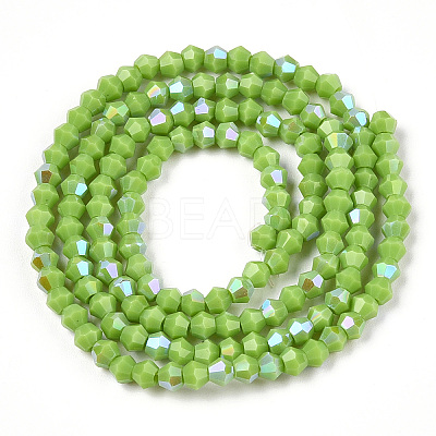 Opaque Solid Color Electroplate Glass Beads Strands LS-EGLA-A039-P2mm-L21-1