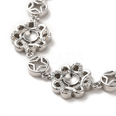 Brass with Rhinestone Chain Bangle Making BJEW-B077-02C-1