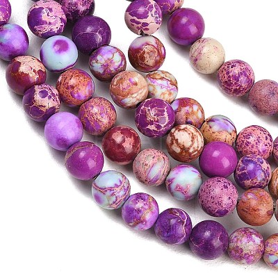 Natural Imperial Jasper Beads Strands G-I122-6mm-16-1