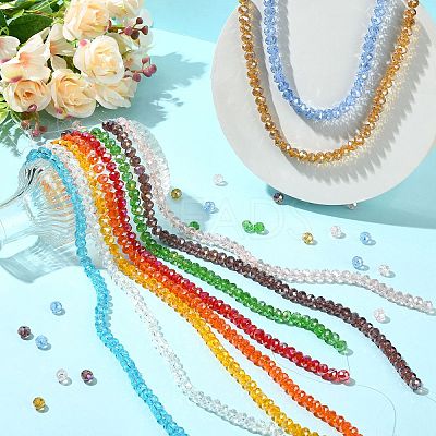 10 Strands 10 Styles Electroplate Glass Beads Strands EGLA-CJ0001-28-1