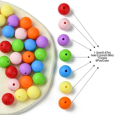35Pcs Food Grade Eco-Friendly Silicone Focal Beads SIL-FS0001-22A-1