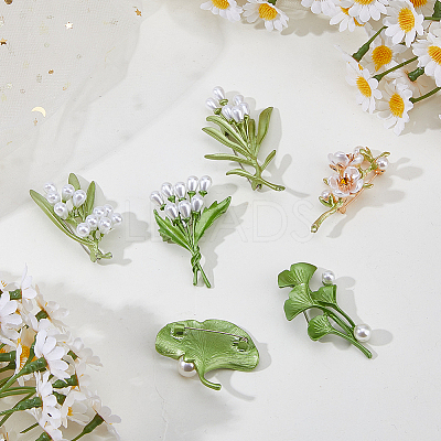 6Pcs 6 Styles Enamel Pins JEWB-FH0003-10-1