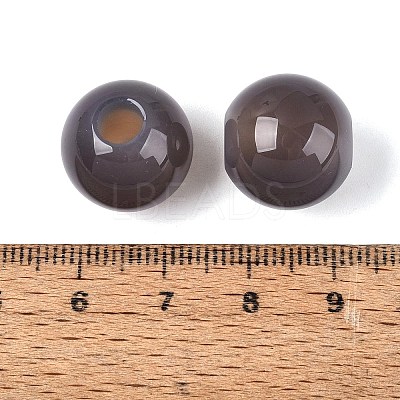 Natural Grey Agate European Beads G-Q602-09C-11-1