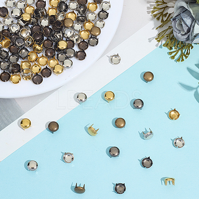 160Pcs 4 Colors Brass Studs Rivets KK-GF0001-23B-1