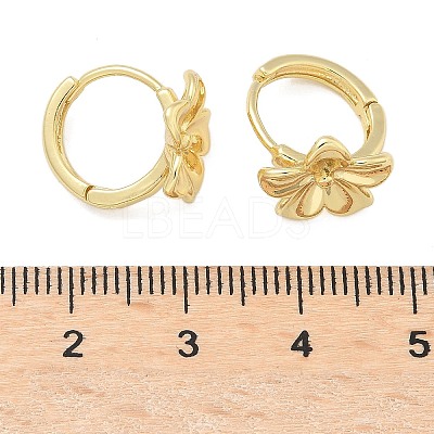 Flower Brass Hoop Earrings EJEW-Z102-01G-1