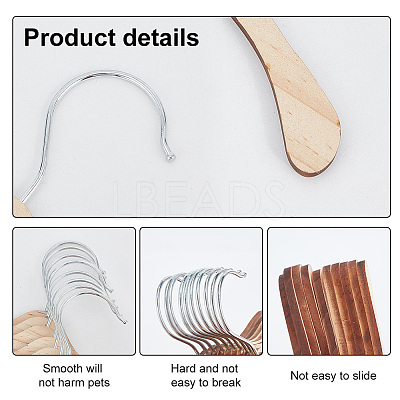 10Pcs 3 Styles Wood Clothes Hanger for Dog Cat AJEW-DR0001-09-1