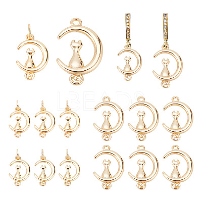16Pcs 2 Style Brass Pendants KK-AR0003-19-1