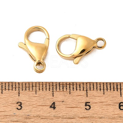 Ion Plating(IP) 304 Stainless Steel Lobster Claw Clasps STAS-AB15-G-01-1