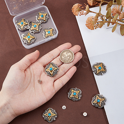 10Pcs Antique Silver Alloy Decorative Rivets BUTT-GF0004-22A-1
