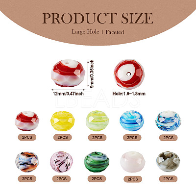 20Pcs 10 Colors Handmade Lampwork Beads LAMP-TA0001-21-1