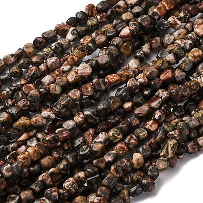 Natural Leopard Skin Jasper Beads Strands G-I389-A09-1