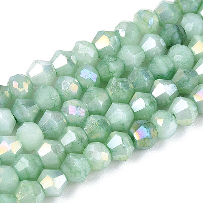 Ombre Effect Dyed Glass Beads Strands GLAA-T025-4mm-09F-1
