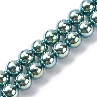 UV Plating Pearlized Glass Pearl Beads Strands GLAA-F128-01B-T24-1
