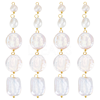 20Pcs 5 Style Natural Pearl Pendants PALLOY-PH01822-1