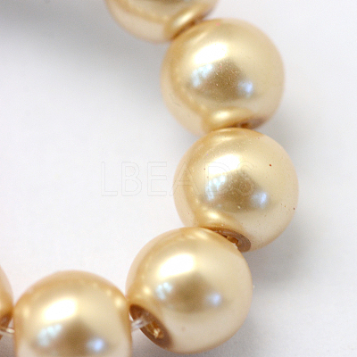 Baking Paint Pearlized Glass Pearl Round Bead Strands HY-Q003-4mm-42-1