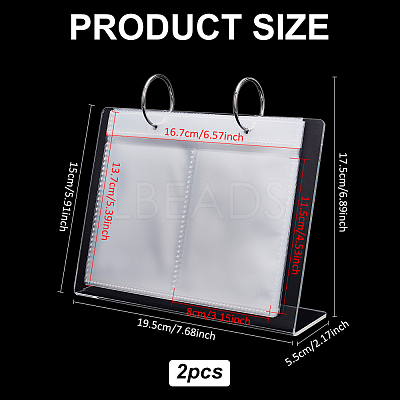 4 Inch Acrylic Desk Calendar Storage Photo Albums Stands AJEW-WH0819-011B-1