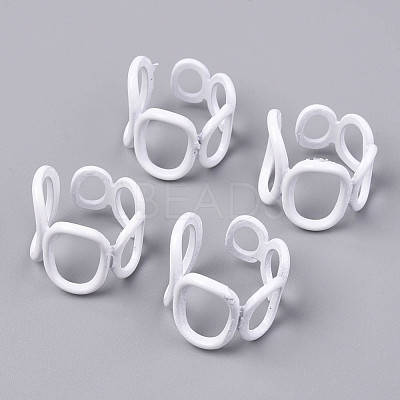 Spray Painted Alloy Cuff Rings RJEW-T011-26-RS-1