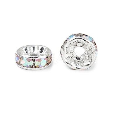 Brass Grade A Rhinestone Spacer Beads RB-A004-4-1