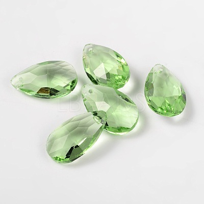 Faceted Teardrop Glass Pendants GLAA-O008-B03-1