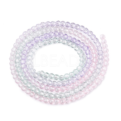 Transparent Gradient Color Glass Beads Strands GLAA-G101-2mm-18-1