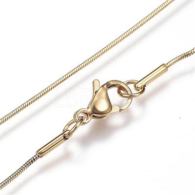 304 Stainless Steel Snake Chain Necklaces NJEW-D285-02G-1