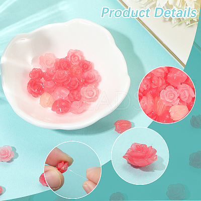 60Pcs 3 Styles Synthetic Coral Carved Beads CORA-SC0001-08-1