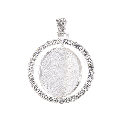 Alloy Pendant Cabochon Settings X-PALLOY-S107-005S-RS-1