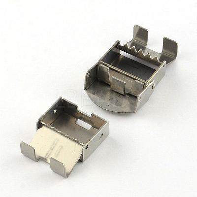 Tarnish Resistant Smooth Surface 201 Stainless Steel Watch Band Clasps STAS-R063-84-1