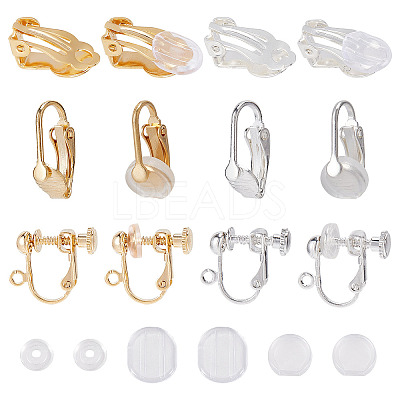 12Pcs 6 Style Brass Clip-on Earring Findings DIY-SC0021-28-1