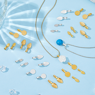 180Pcs 6 Style Tibetan Style Alloy Glue On Flat Pad Pendant Bails TIBEP-HS0001-02-1
