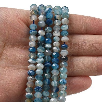 Natural Banded Agate Beads Strands G-D344-A34-06-1