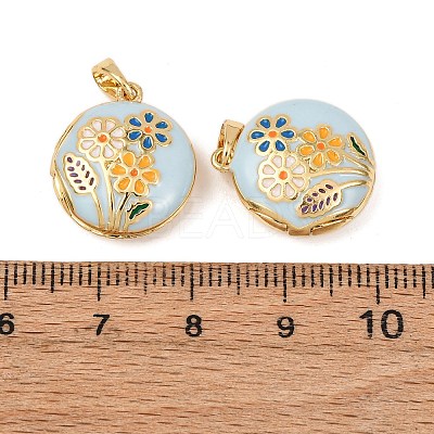 Brass Enamel Locket Pendants KK-G543-01G-02-1