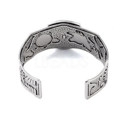 Constellation Alloy Open Cuff Bangles for Women Men BJEW-C064-01AS-11-1