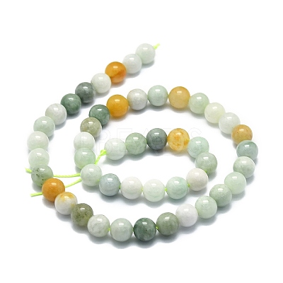 Natural Myanmar Jade Beads Strands G-E576-08A-1