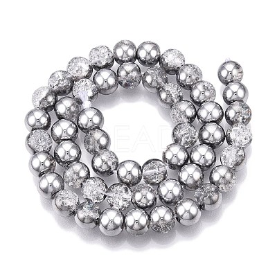 Electroplated Crackle Glass Beads Strands X-EGLA-N014-8mm-03-1