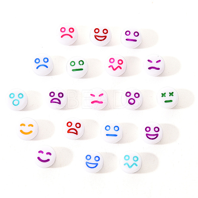 White Opaque Acrylic Beads MACR-YW0001-20A-1