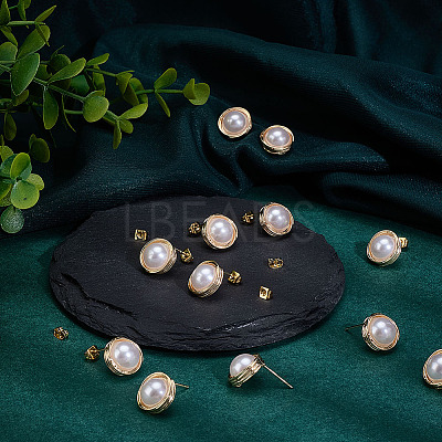 12Pcs Brass Stud Earring Findings KK-ME0002-63-1