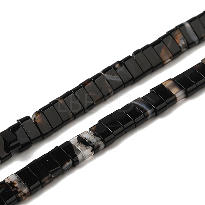 Natural Dyed & Heated Black Banded Agate/Striped Agate Beads Strands G-Z045-A12-01-1
