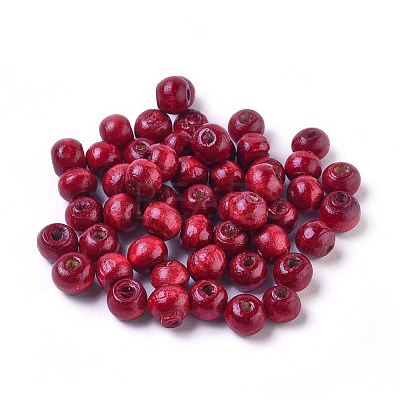 Dyed Natural Wood Beads X-WOOD-Q006-8mm-08-LF-1