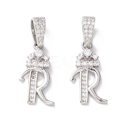 Eco-Friendly Brass Micro Pave Cubic Zirconia Pendants KK-K265-01P-R-1