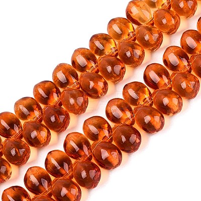 Baking Paint Transparent Glass Beads Strands GL-N005-02A-D05-1
