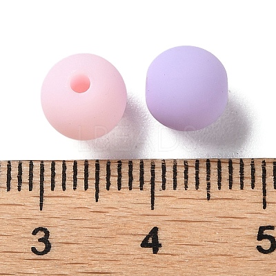 Rubberized Style Imitated Silicone Acrylic Beads MACR-D029-01E-1
