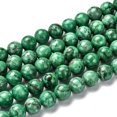 Natural Marble Beads Strands G-K211-8mm-H-1