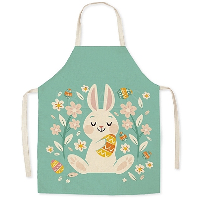 Cute Easter Rabbit Pattern Polyester Sleeveless Apron PW-WG98916-31-1