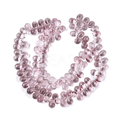Baking Paint Transparent Glass Beads Strands GL-N005-02A-D03-1