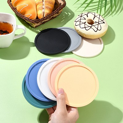 8 Pcs 8 Colors Silicone drainage insulation coaster with marble pattern ST-CJ0008-10-1