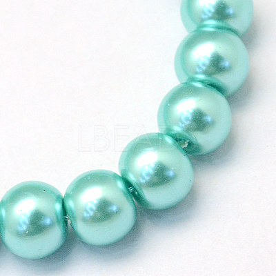 Baking Paint Pearlized Glass Pearl Round Bead Strands X-HY-Q003-4mm-65-1