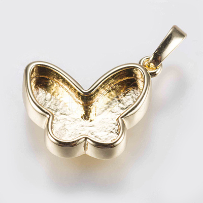 Brass Pendant Cabochon Settings KK-G338-12G-1
